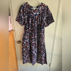 Expressions Cotton Lounge Mumu Dress With Pockets Medium
